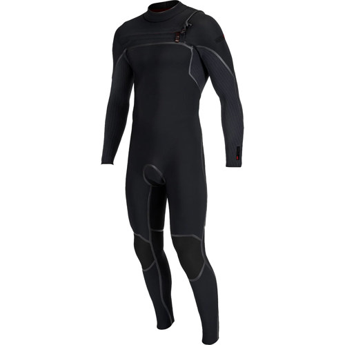 O'Neill 4/3mm+ Hyperfreak Fire Men's Chest Zip Full Wetsuit Black Medium