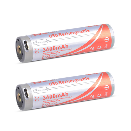 OrcaTorch 18650 USB Rechargeable Battery - 3400mAh