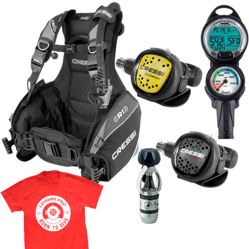 Cressi R1 BC, Leonardo, Compact Regulator & Octopus Package ZLP07007