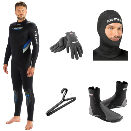 Cressi 7mm Castoro Men's Full Wetsuit Package