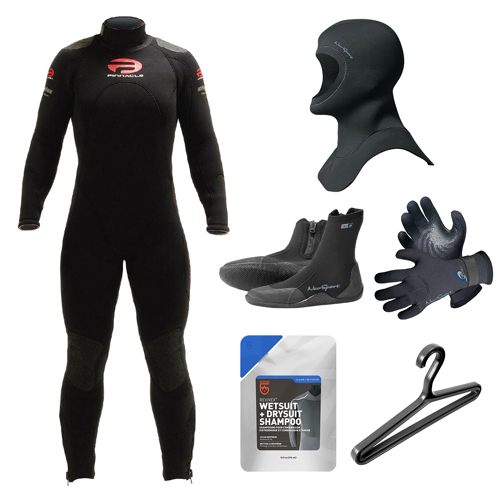Pinnacle Cruiser 7mm フルスーツ ブラック Pinnacle 7mm Cruiser Men's Full Wetsuit Package PCKDC77M