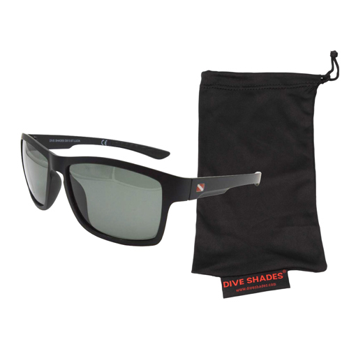 Dive Shades Palau II Polarized Sunglass with Micro-Fiber Case, Shiny Black