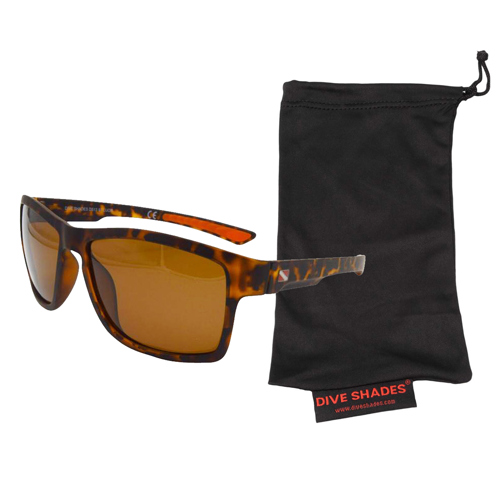 Dive Shades St.Lucia II Polarized Sunglass with Micro-Fiber Case, Matte Demi/Orange Tips Brown Traditional