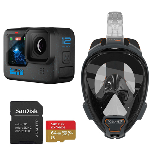 GoPro HERO12 Bundle with 64GB Memory Card and Full Face Mask