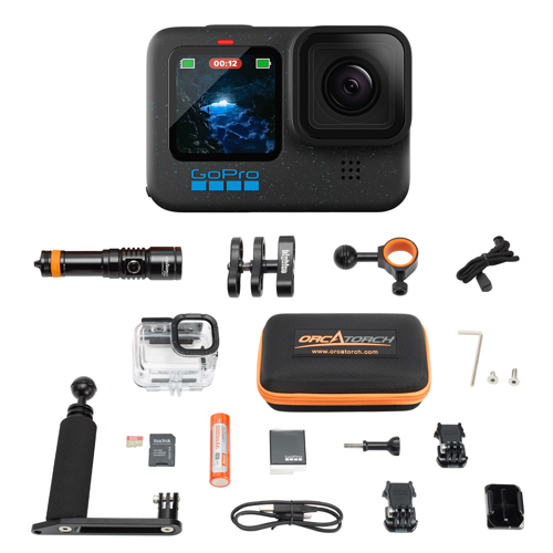 GoPro 12 Dive Tray/Light/Mount Bundle with 64GB Memory Card