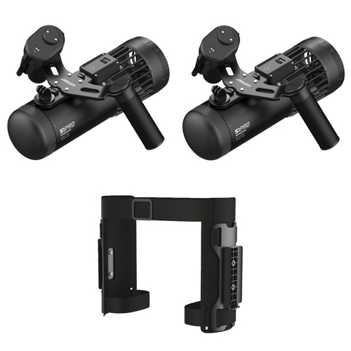 LEFEET S1 Pro Dual Jet Compact Underwater Dive Scooter with Booster Leg Mount Strap Kit with Extra Rechargeable Batteries