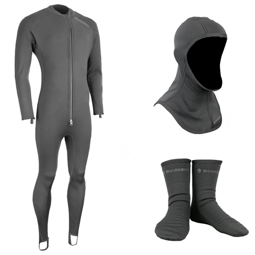 Sharkskin Titanium 2 Men's Front Zip Full Suit with Hood and Socks Package