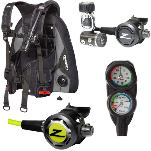 Zeagle Covert BCD with Onyx II Yoke Regulator, Octo and Mini 2 Gauge Console