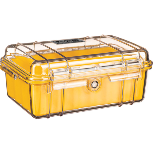 Pelican PC1050CB Watertight Micro Case, Rubber Liner Clear/Yellow