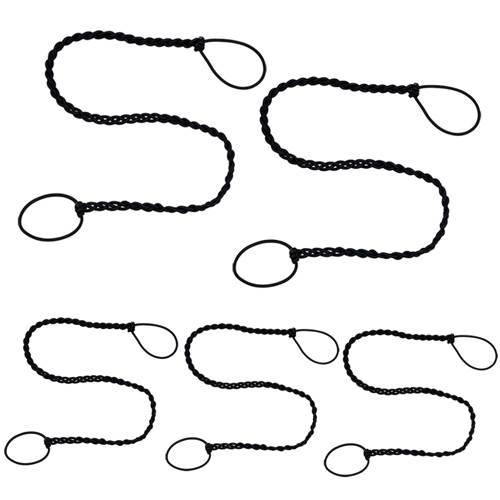 Rip Tie 2.5mm Tangle Free Hair Tie 24" Black 5-Pack