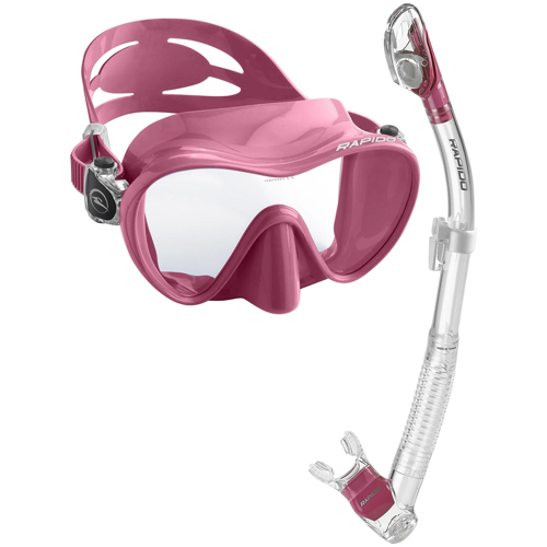 Rapido Active Frameless Mask and Snorkel Combo Pastel Pink