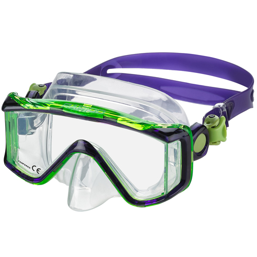 Rapido Clareza Kids Snorkel Mask Translucent Violet Lime