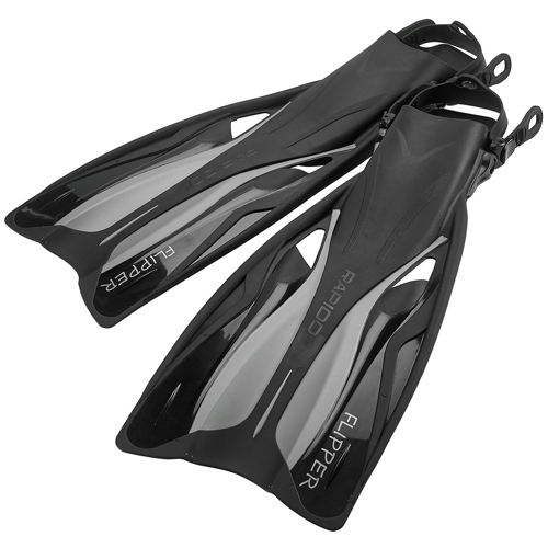 Rapido Flipper Open Heel Fins Small/Medium Black