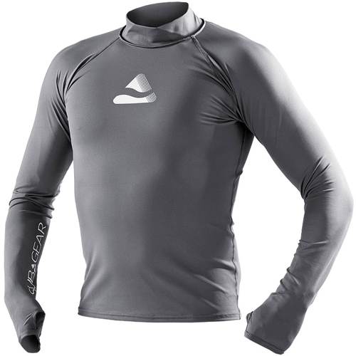 Sub Gear Men's Stone Rash Guard Long Sleeve, Gray Scuba