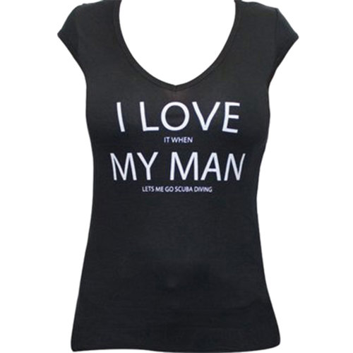Scuba.com Women's Love My Man T-Shirt Large