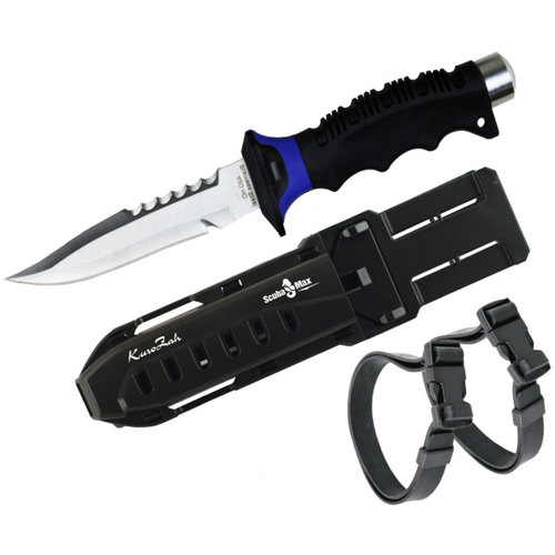 Scuba Max Deluxe 4.88" (12.4cm) Drop Point Knife Blue