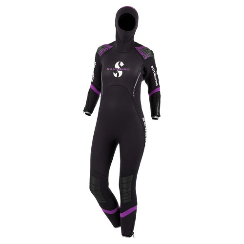 Scubapro Sport Semi-Dry Hooded 7mm Women's, Black/Purple