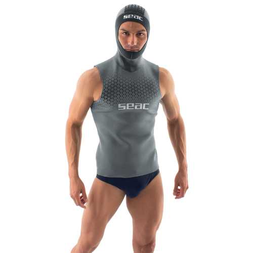 Seac 2.5mm Men's Hooded Vest Gray Large