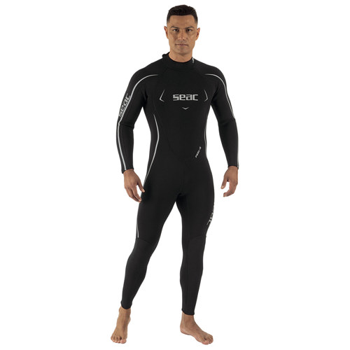 Seac 3mm Feel-S Men's Back Zip Full Wetsuit Black/Silver Small