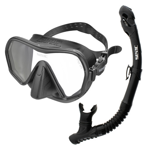 Seac Ajna Frameless Dive Mask and Snorkel Set Black