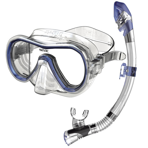 Seac Set Bis Giglio Dry Snorkeling Set Blue Adult
