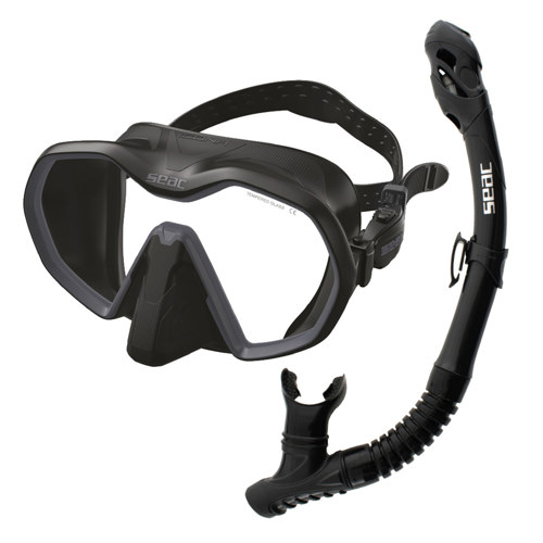 Seac Icona Frameless Dive Mask and Snorkel Set Black/Gray