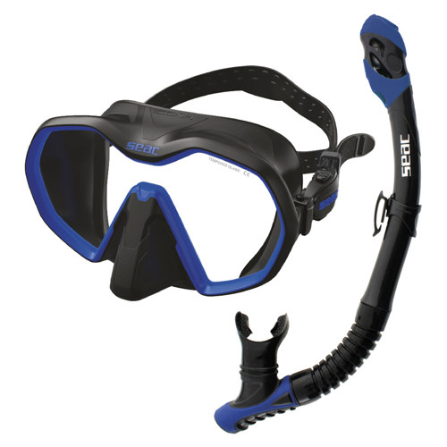 Seac Icona Frameless Dive Mask and Snorkel Set Black/Blue