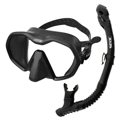 Seac Icona Frameless Dive Mask and Snorkel Set Black