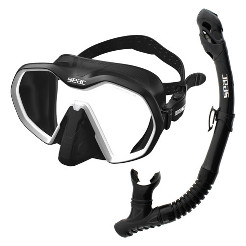Seac Icona Frameless Dive Mask and Snorkel Set Black/White