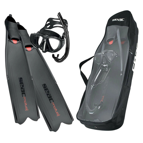 Seac Motus Fin, Mask & Snorkel Set 3-3.5 Black