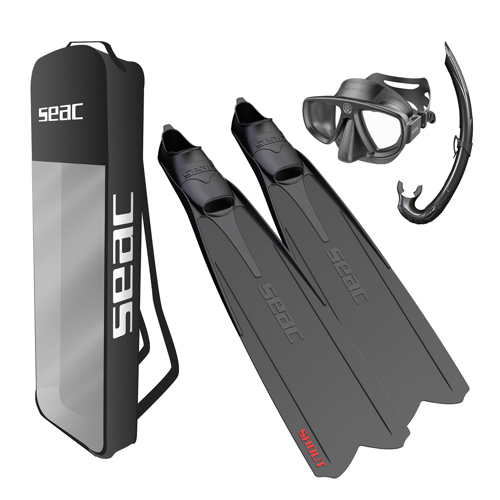 Seac Shout Freediving and Spearfishing Mask, Fins & Snorkel Set 12.5-13.5