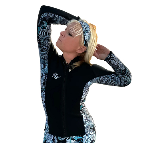 Spacefish Army 3mm Blue Octofloral Womens Wetsuit Top
