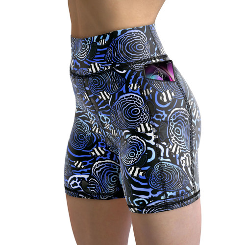 Spacefish Army Angelfish Hypnosis Women's Shorts Small