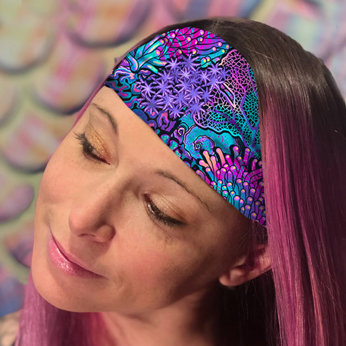 Spacefish Army Eco-Friendly Coral Kaleidoscope Scuba Head Band 