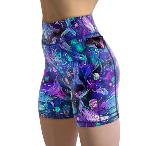 Spacefish Army Cosmic Whale Womens Shorts