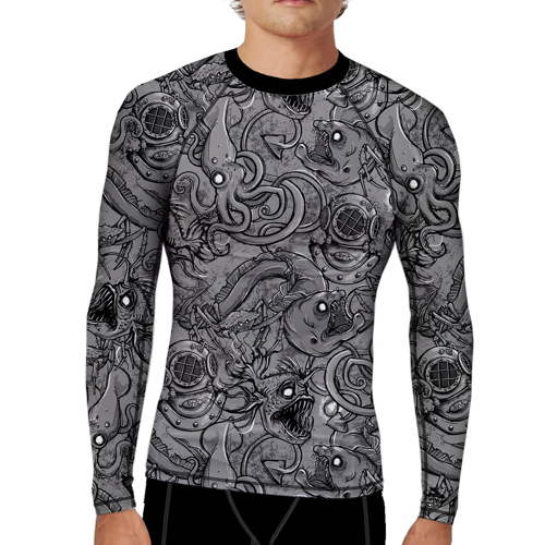 Spacefish Army Deep Sea Men's Long Sleeve Rashguard