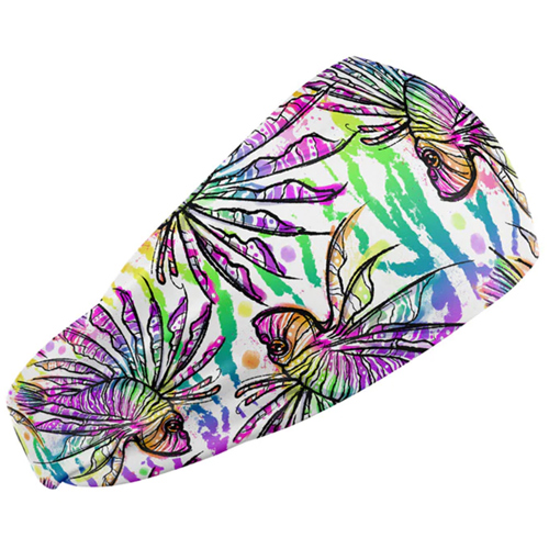 Spacefish Army Eco-Friendly White Lionfish Roars Scuba Head Band