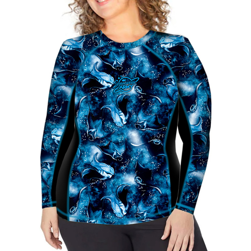Spacefish Army Manta Mayhem Women's Long Sleeve Rashguard