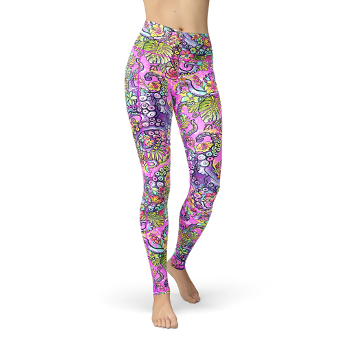 Spacefish Army Octofloral Splatterparty Women's Leggings XX-Large