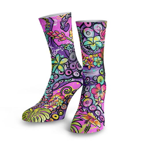 Spacefish Army Octofloral Splatterfly Socks