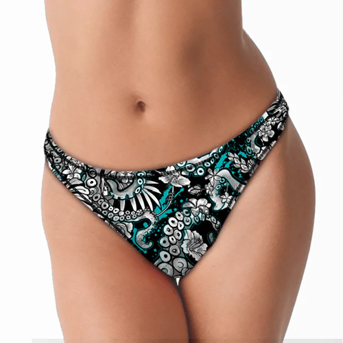 Spacefish Army Electric Blue Octofloral Bikini Bottom