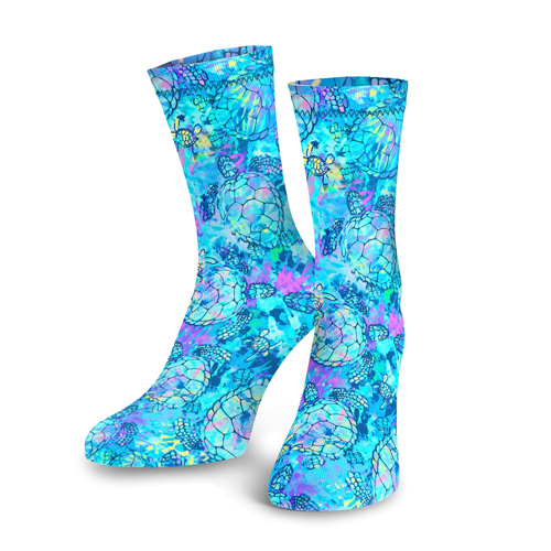 Spacefish Army Turtle Tie Dye Socks