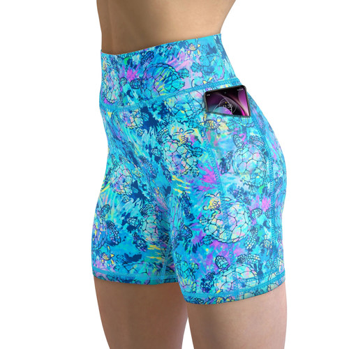 Spacefish Army Turtle Tie Dye Women's Shorts
