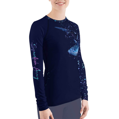Spacefish Army Whale Shark Wonderland Contour Rashguard for Women