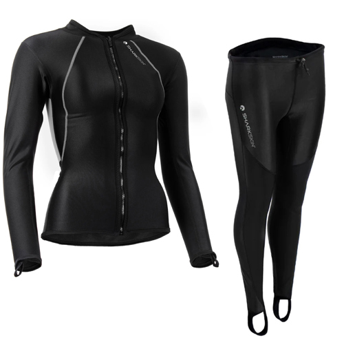 Sharkskin Chillproof Women's Long Sleeve Front Zip Top and Pants Package