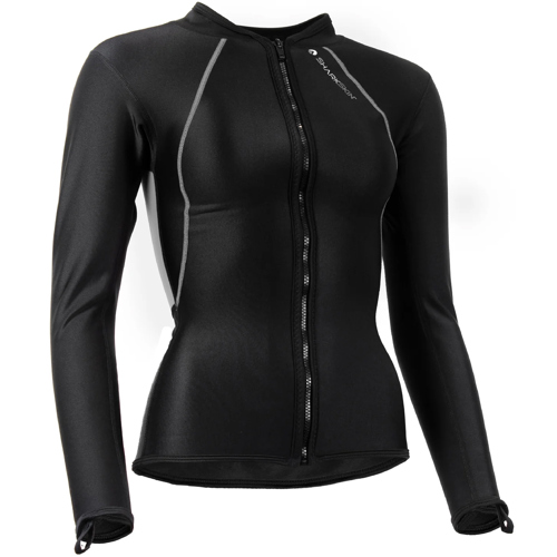 Sharkskin Chillproof Women's Front Zip Long Sleeve Top 14 Black