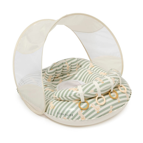 SunnyLife Interactive Baby Float Duck Sage Stripe