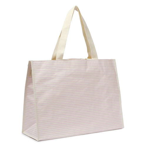 SunnyLife Lazy Days Pink Stripe Carryall Beach Bag