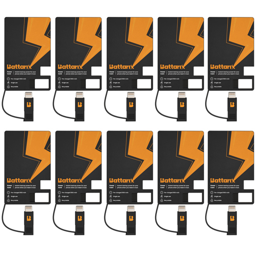 Battarix C30 SOS Charge Card with USB-C and iPhone Cable Multi-Pack
