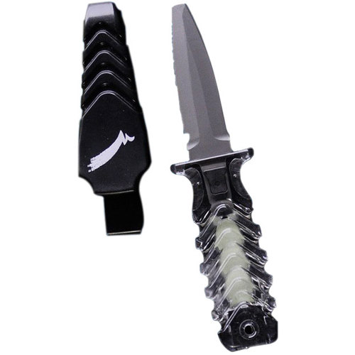 Seasoft Nite Edge Beta Titanium Knife Stiletto, Black 150105 Scuba